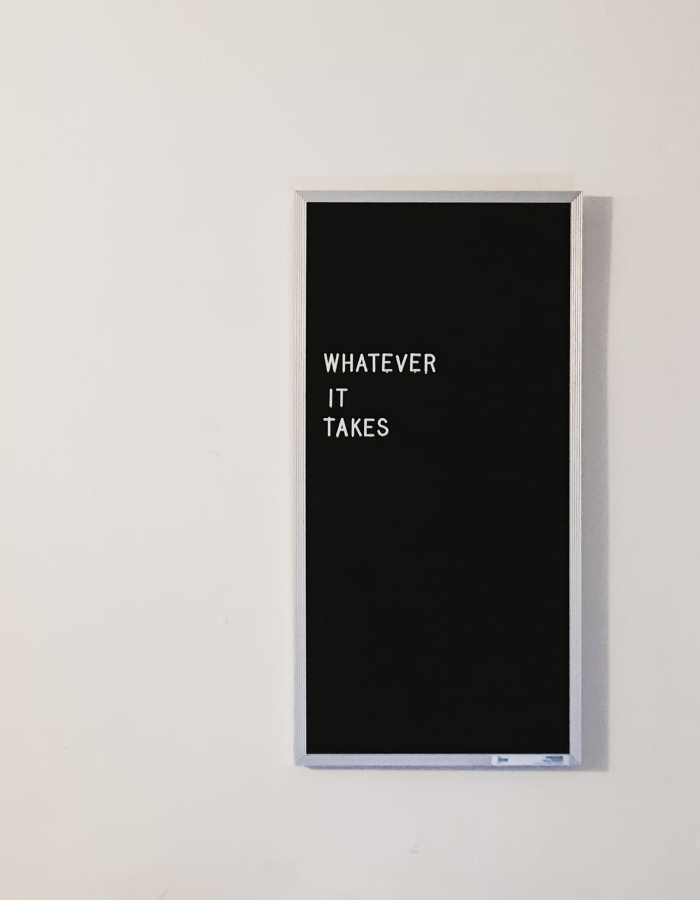 Framed Whatever It Takes sign